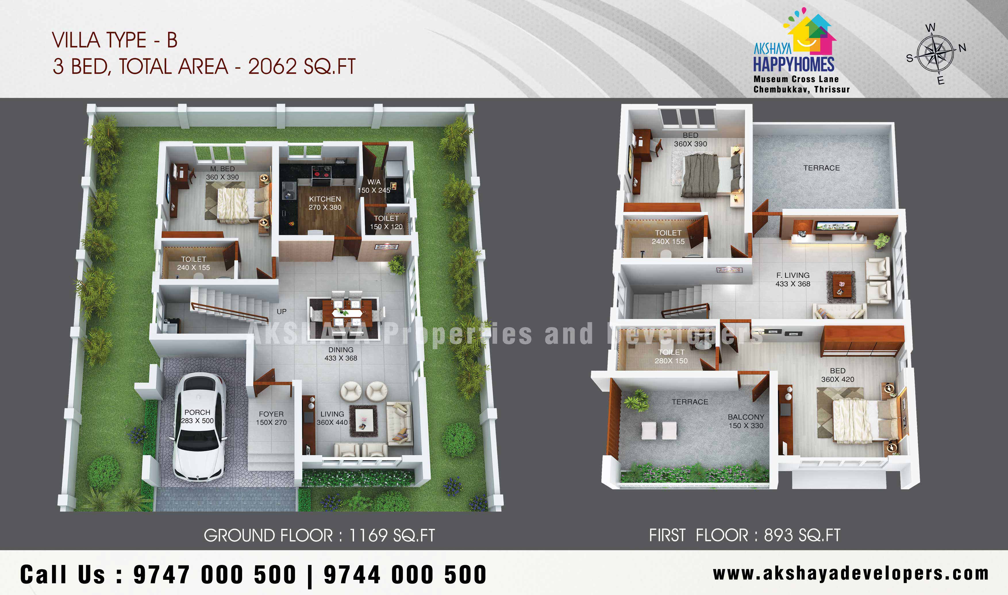 2000sqft villa in thrissur