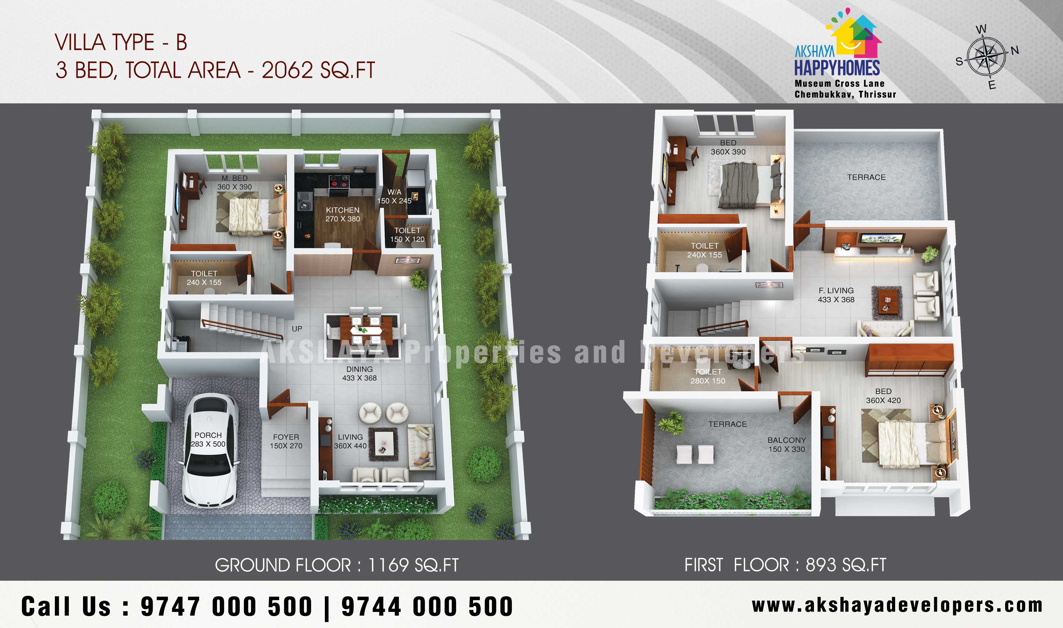 2000sqft villa in thrissur