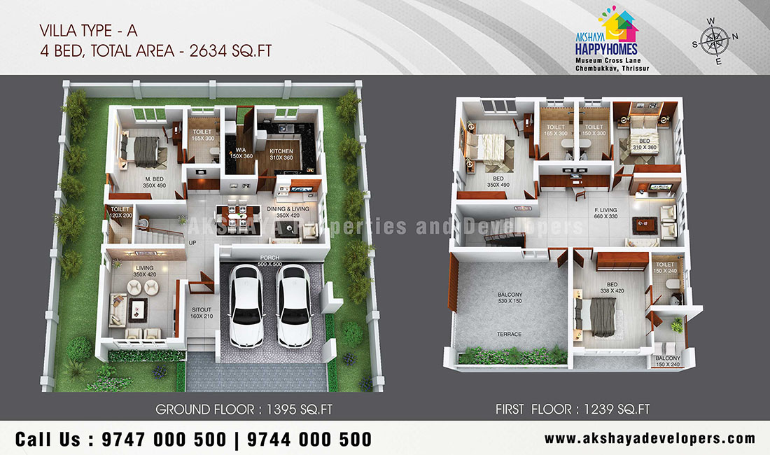2600sqft villa in thrissur
